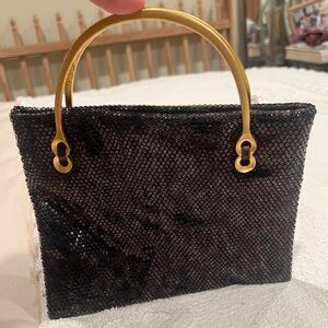 Amy 8 Chan NWT $248 Handbag Stylish Brown Mesh with Gold Handles